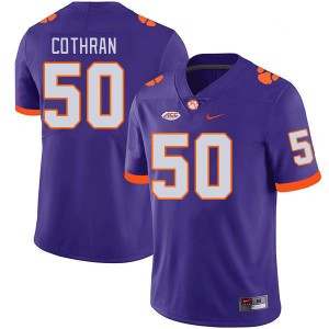 Men Fletcher Cothran Purple Clemson Tigers College Football #50 Jersey 834582-491