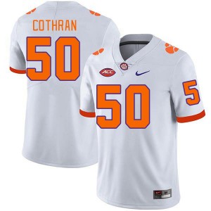 Men Fletcher Cothran White Clemson University College Football #50 Jersey 174129-535