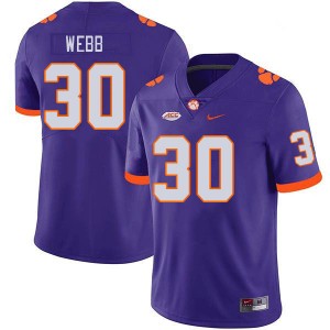 Men Kylen Webb Purple Clemson University College Football #30 Jersey 615019-127