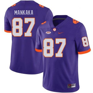 Men Michael Mankaka Purple Clemson National Championship College Football #87 Jersey 117054-125