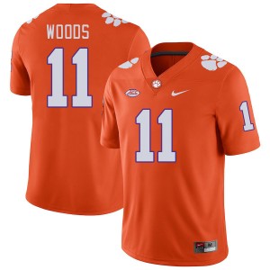 Men Peter Woods Orange Clemson College Football #11 Jersey 150931-532