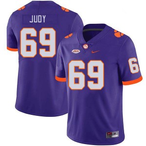 Men Sam Judy Purple Clemson College Football #69 Jersey 328587-392