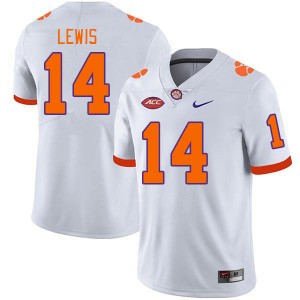 Men Shelton Lewis White Clemson Tigers College Football #14 Jersey 439200-370