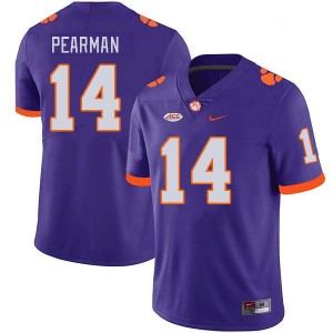 Men Trent Pearman Purple Clemson College Football #14 Jersey 363535-411