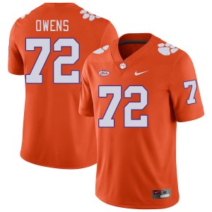 Men Zack Owens Orange Clemson College Football #72 Jersey 924736-409