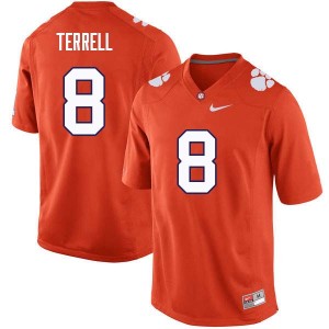 Men A.J. Terrell Orange Clemson University College Football #8 Jersey 398179-829