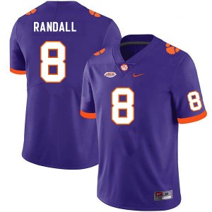 Men Adam Randall Purple Clemson Tigers College Football #8 Jersey 668750-355