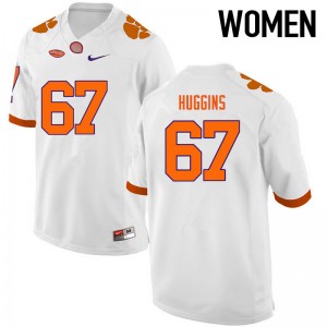 Women Albert Huggins White Clemson Tigers College Football #67 Jersey 992596-918