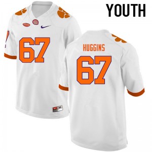 Youth Albert Huggins White Clemson Tigers College Football #67 Jersey 240577-235