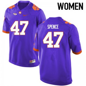 Women Alex Spence Purple Clemson College Football #47 Jersey 402286-884