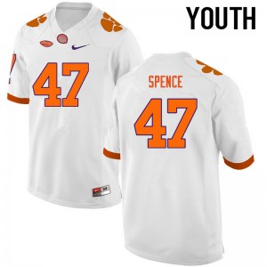 Youth Alex Spence White Clemson University College Football #47 Jersey 819642-756