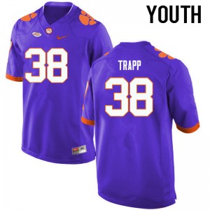 Youth Amir Trapp Purple Clemson Tigers College Football #38 Jersey 781023-224