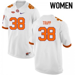 Women Amir Trapp White Clemson National Championship College Football #38 Jersey 238340-521