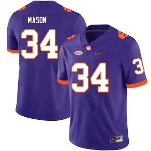 Men Armon Mason Purple Clemson College Football #34 Jersey 505176-924