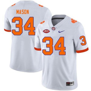 Men Armon Mason White Clemson College Football #34 Jersey 514812-671