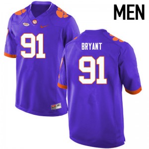 Men Austin Bryant Purple Clemson National Championship College Football #91 Jersey 181571-901