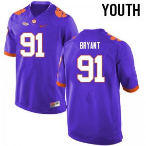 Youth Austin Bryant Purple Clemson National Championship College Football #91 Jersey 200194-916