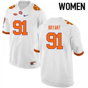 Women Austin Bryant White Clemson National Championship College Football #91 Jersey 795104-822