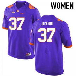 Women Austin Jackson Purple CFP Champs College Football #37 Jersey 860944-965