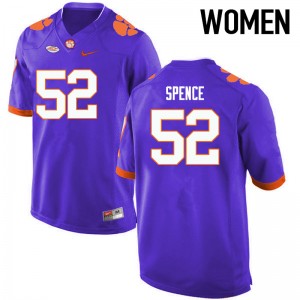 Women Austin Spence Purple Clemson University College Football #52 Jersey 572521-947