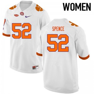 Women Austin Spence White Clemson Tigers College Football #52 Jersey 783877-930