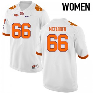Women Banks McFadden White Clemson College Football #66 Jersey 232533-839