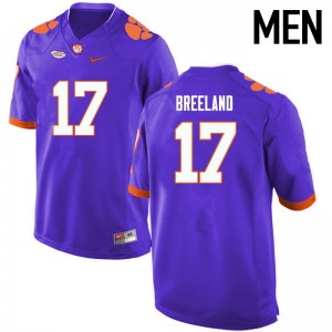 Men Bashaud Breeland Purple Clemson Tigers College Football #17 Jersey 480343-818