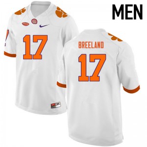 Men Bashaud Breeland White Clemson National Championship College Football #17 Jersey 837959-666