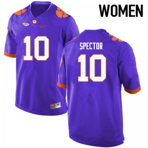 Women Baylon Spector Purple Clemson Tigers College Football #10 Jersey 276151-868