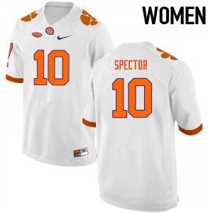 Women Baylon Spector White Clemson University College Football #10 Jersey 649557-686