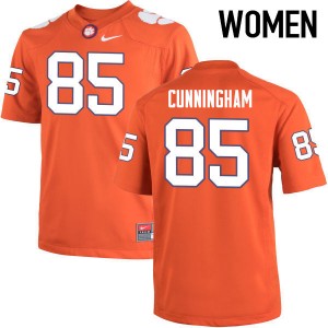 Women Bennie Cunningham Orange Clemson University College Football #85 Jersey 874721-742
