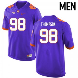 Men Brandon Thompson Purple Clemson National Championship College Football #98 Jersey 130747-678