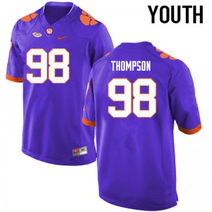 Youth Brandon Thompson Purple Clemson National Championship College Football #98 Jersey 949074-463