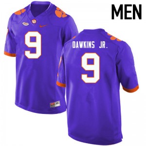 Men Brian Dawkins Jr. Purple Clemson University College Football #9 Jersey 502585-725