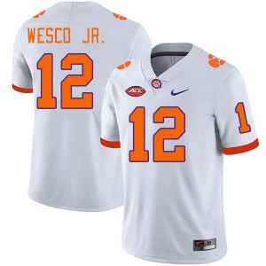 Men Bryant Wesco Jr. White Clemson Tigers College Football #12 Jersey 506467-344