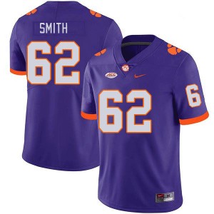 Men Bryce Smith Purple Clemson University College Football #62 Jersey 507510-563