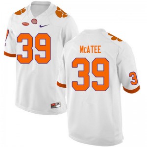 Men Bubba McAtee White Clemson College Football #39 Jersey 740405-117