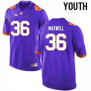 Youth Byron Maxwell Purple Clemson National Championship College Football #36 Jersey 693771-153