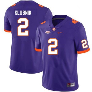 Men Cade Klubnik Purple Clemson National Championship College Football #2 Jersey 272898-908