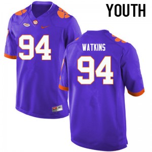 Youth Carlos Watkins Purple Clemson Tigers College Football #94 Jersey 215021-122