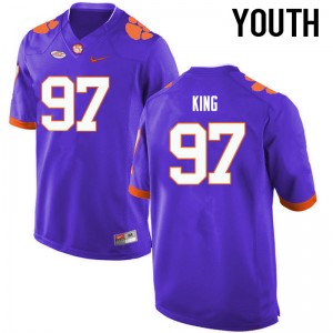 Youth Carson King Purple CFP Champs College Football #97 Jersey 448714-678