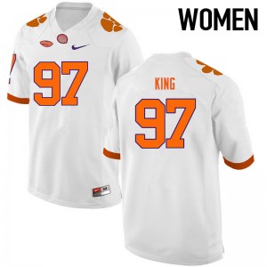 Women Carson King White Clemson College Football #97 Jersey 771404-242