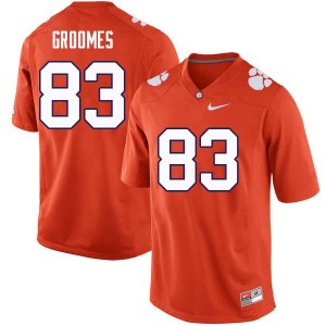 Men Carter Groomes Orange Clemson College Football #83 Jersey 489390-878