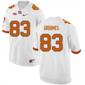 Men Carter Groomes White Clemson National Championship College Football #83 Jersey 843769-178