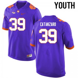 Youth Chandler Catanzaro Purple Clemson Tigers College Football #39 Jersey 356561-464