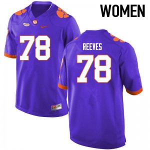 Women Chandler Reeves Purple Clemson University College Football #78 Jersey 587439-948