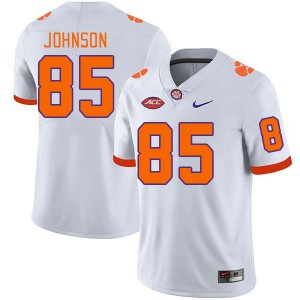 Men Charlie Johnson White Clemson Tigers College Football #85 Jersey 819234-127