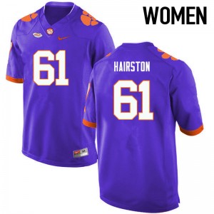 Women Chris Hairston Purple Clemson Tigers College Football #61 Jersey 559884-701