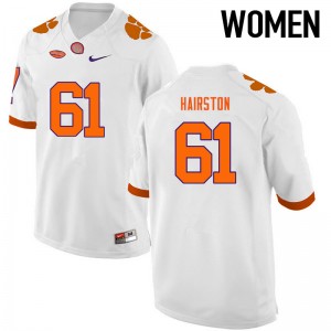 Women Chris Hairston White Clemson College Football #61 Jersey 408758-370