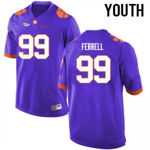 Youth Clelin Ferrell Purple Clemson Tigers College Football #99 Jersey 514312-289